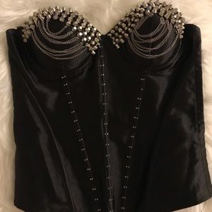 Fredericks of Hollywood Black Stud Top